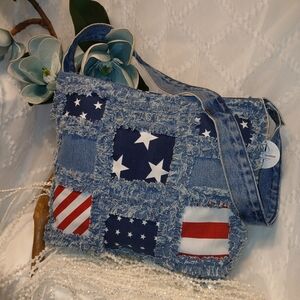 Denim Patchwork Crossbody Bag